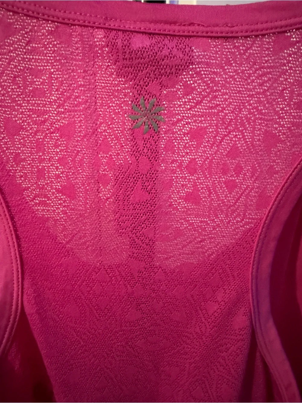 Athleta Velocity Pink Lace Racerback Activewear Tank Top Size L